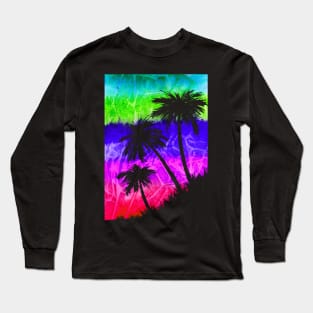 Surreal Palm Trees Silhouettes Long Sleeve T-Shirt